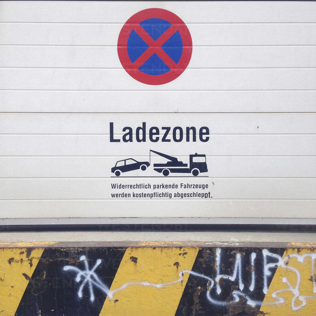 No Parking Sign At Loading Bay Stockphoto