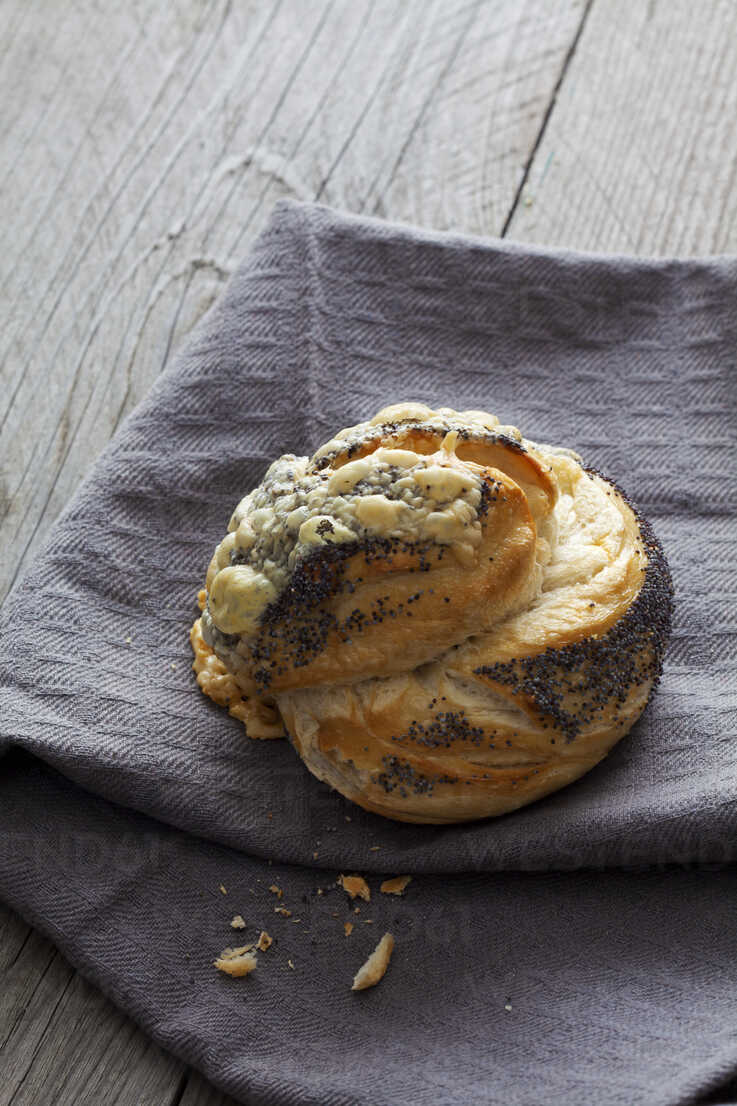 Poppy Seed Cheese Roll On Cloth Stockphoto