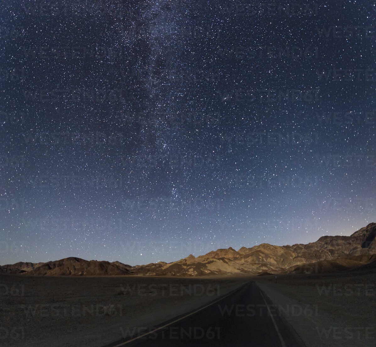 Usa California Death Valley Night Shot With Stars And Milky Way Over