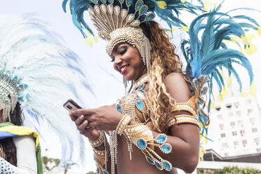 Samba Dancer Using Cellphone Rio De Janeiro Brazil Cuf Jag Images Westend61