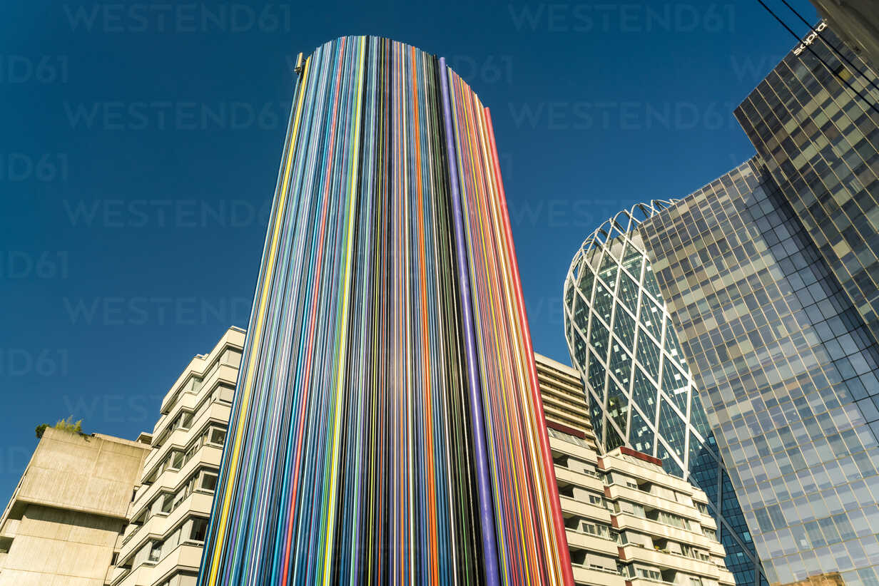 Low Angle View Of Modern Buildings In La Defense District In Paris France Stockphoto