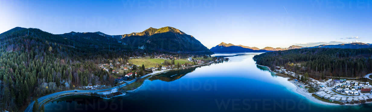 Germany Bavaria Upper Bavaria Kochel Am See Panoramic View Of Lake