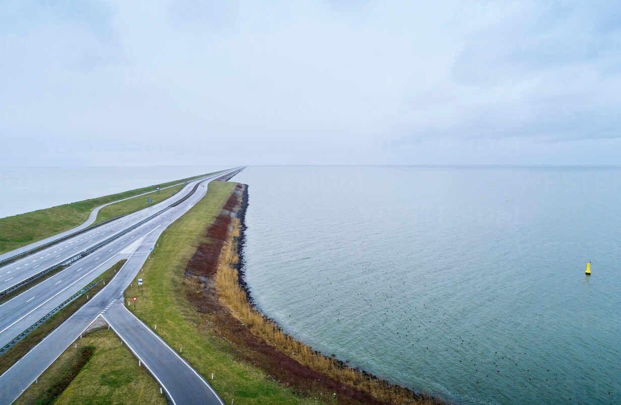 Afsluitdijk A Large Dike Connects Friesland With North Of Holland In 1933 Transforming Zuidersea Into An
