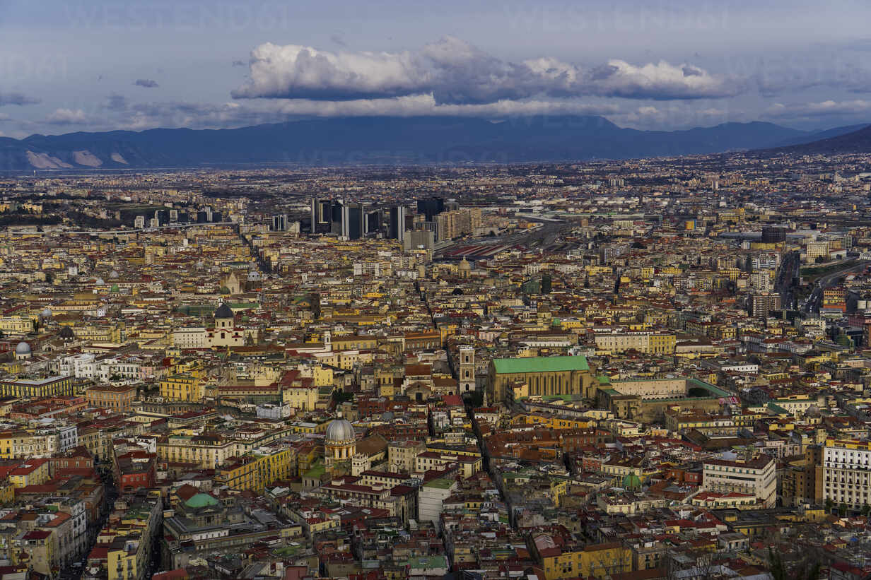 Northern City Skyline View Of Buildings With Skyscrapers And Napoli Centrale Railway Station Area Naples Campania