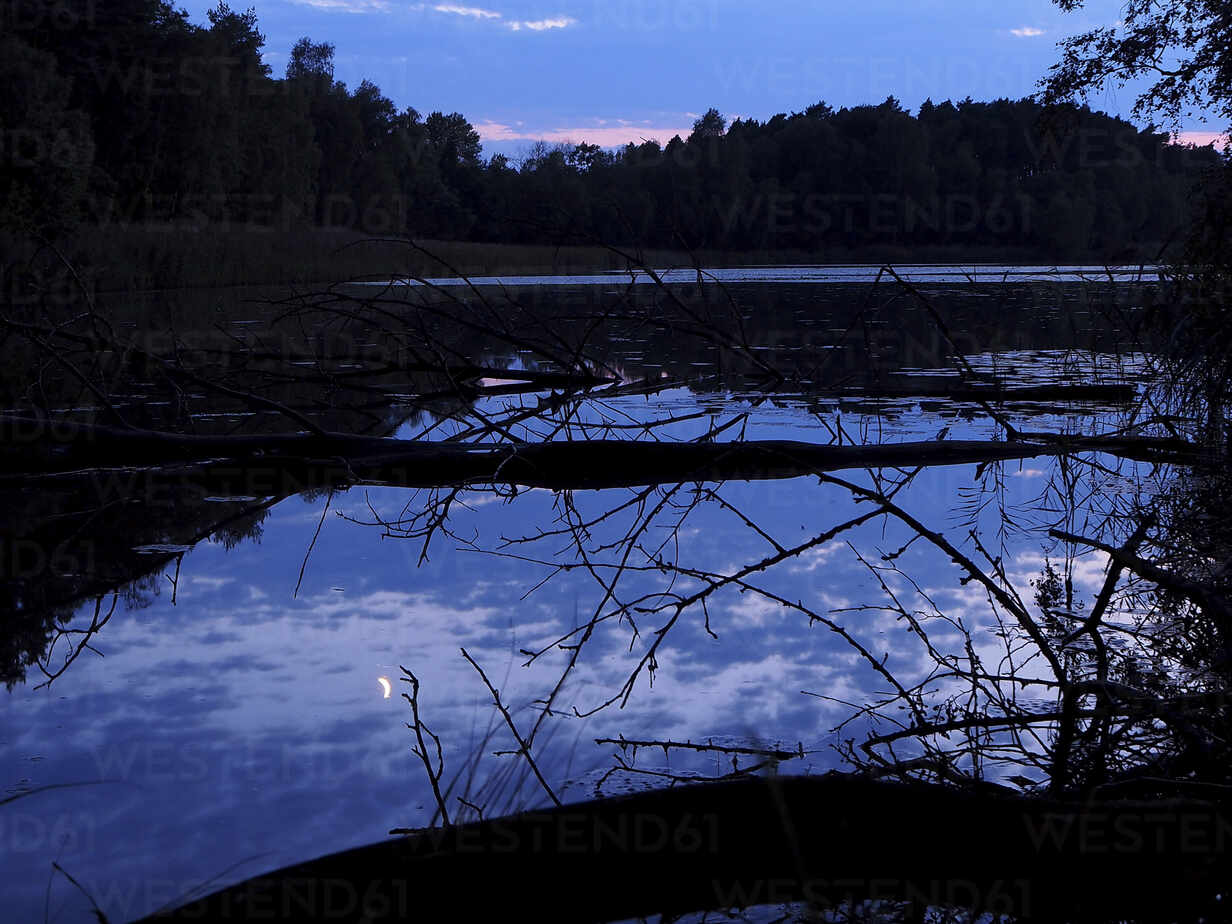 Germany, Bavaria, Shiny lake in Upper Palatine Forest at dusk - HUSF00100 -  Hubertus Stumpf/Westend61
