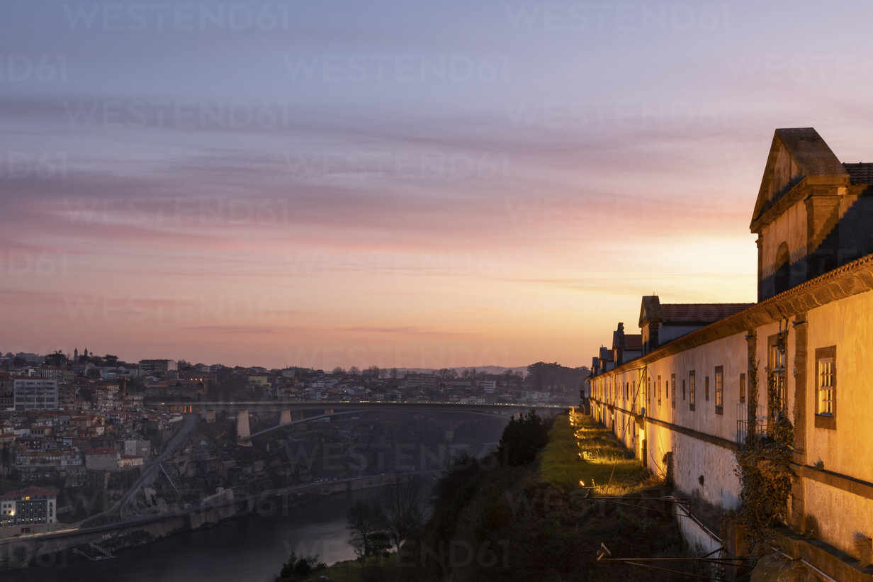 Portugal Porto District Vila Nova De Gaia Monastery Of Serra Do Pilar At Dawn With Dom