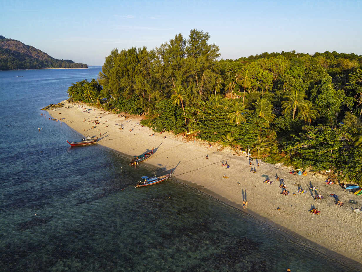 Aerial Of The Sunset Beach Koh Lipe Tarutao National Park Thailand Southeast Asia Asia Rhplf Rhpl