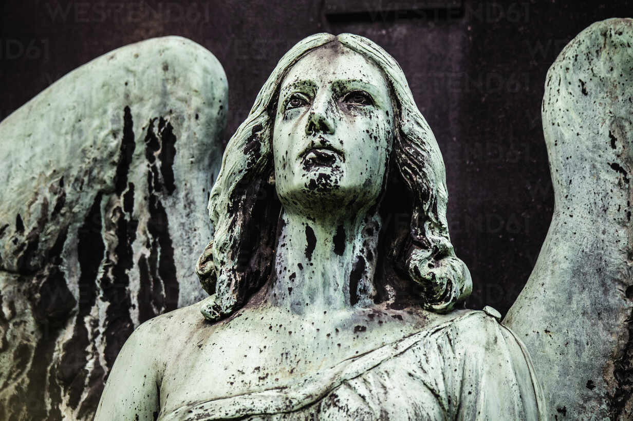 Weathered Angel Statue Stockphoto